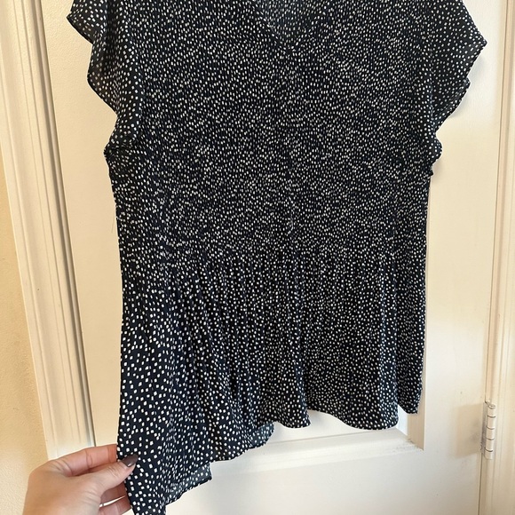 Adrianna Papell Blue and White Speckled Shirt - Picture 5 of 7